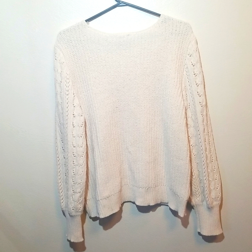 Maurice's ivory/white pullover knitted sweater size Large. - Picture 5 of 7